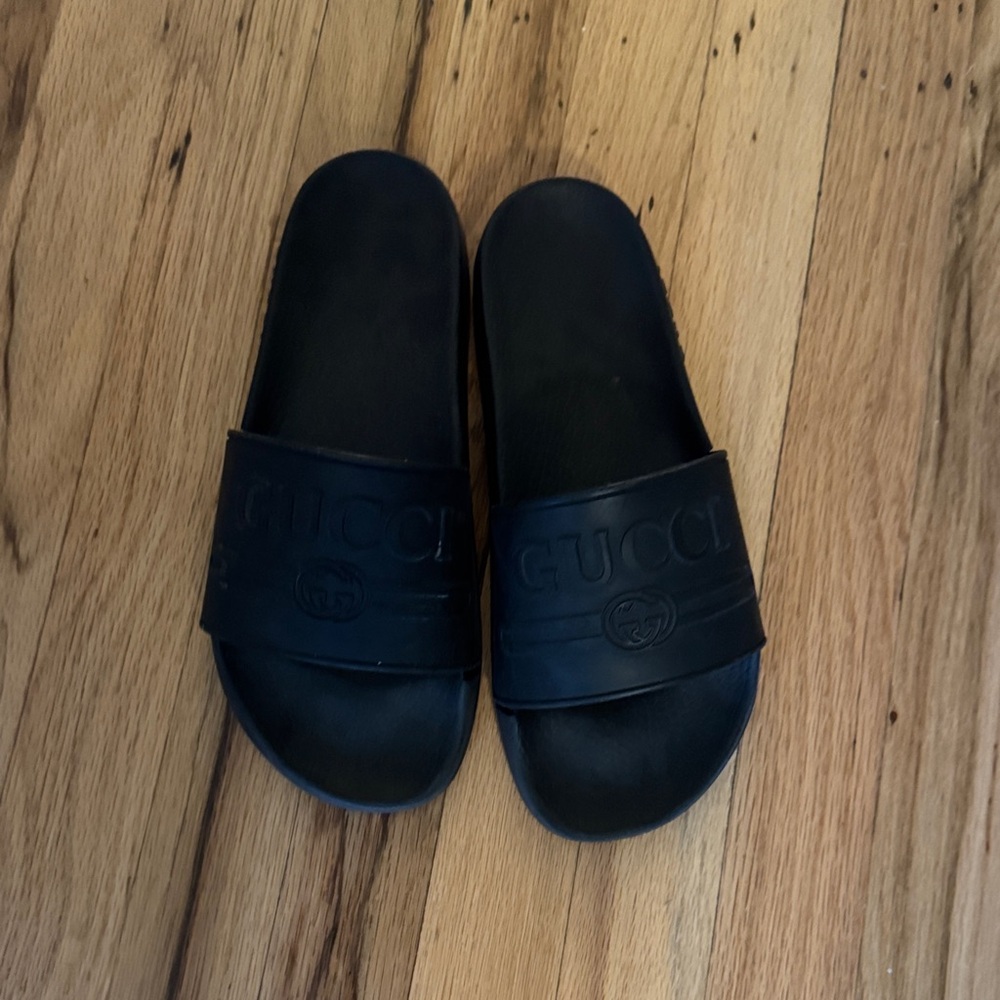 Gucci Black Logo Slide Sandals